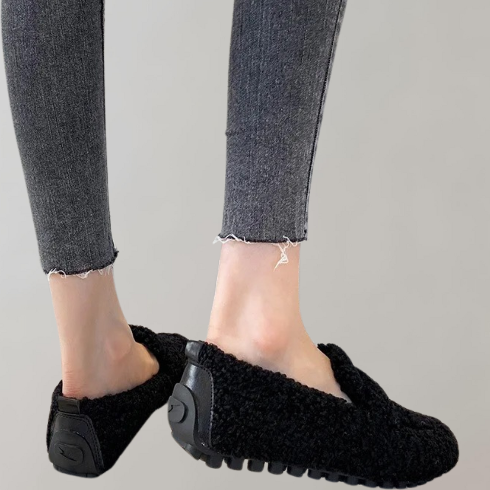 Zachte pluche damesloafers