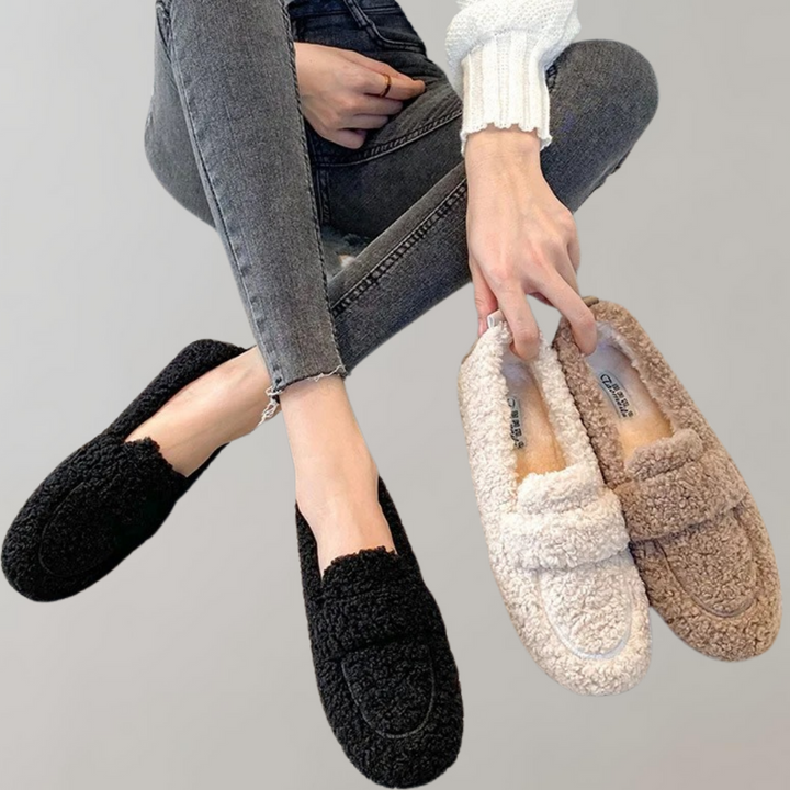 Zachte pluche damesloafers