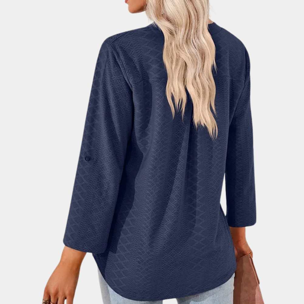 Casual damesblouse met v-hals