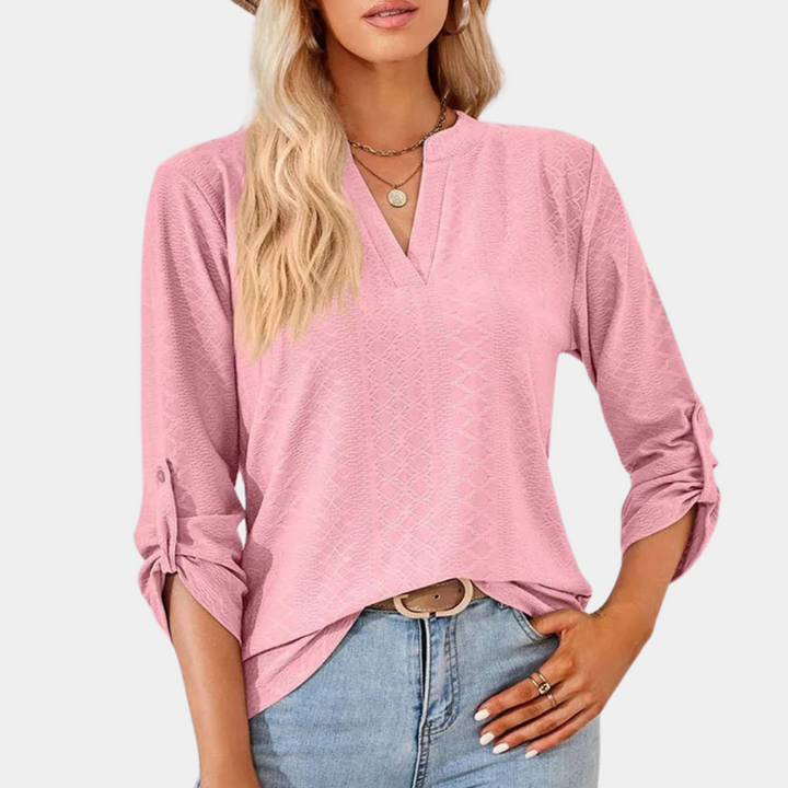 Casual damesblouse met v-hals