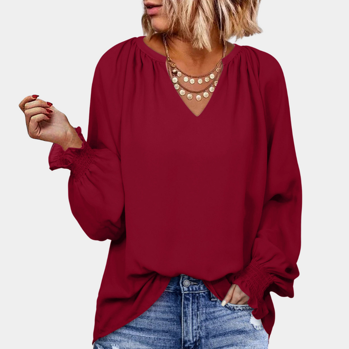 Casual damesblouse met ruches