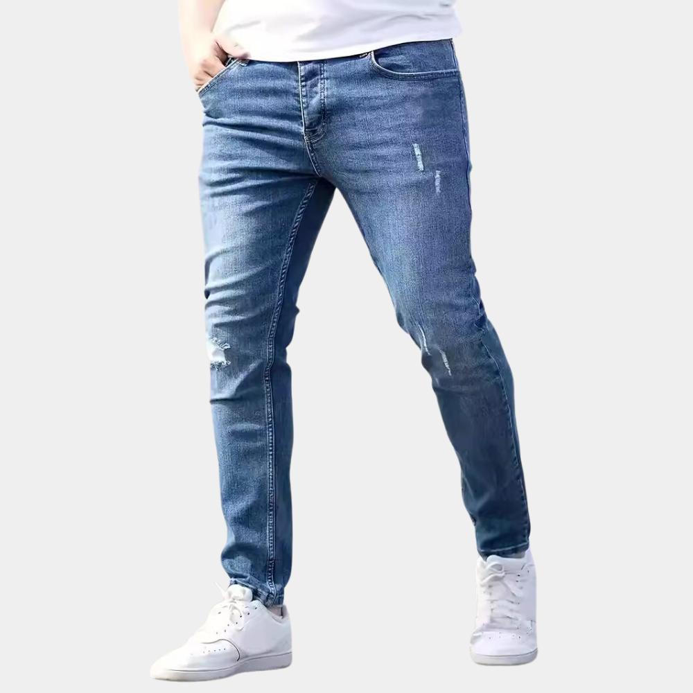 Casual herenjeans met gescheurd ontwerp