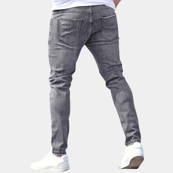 Casual herenjeans met gescheurd ontwerp