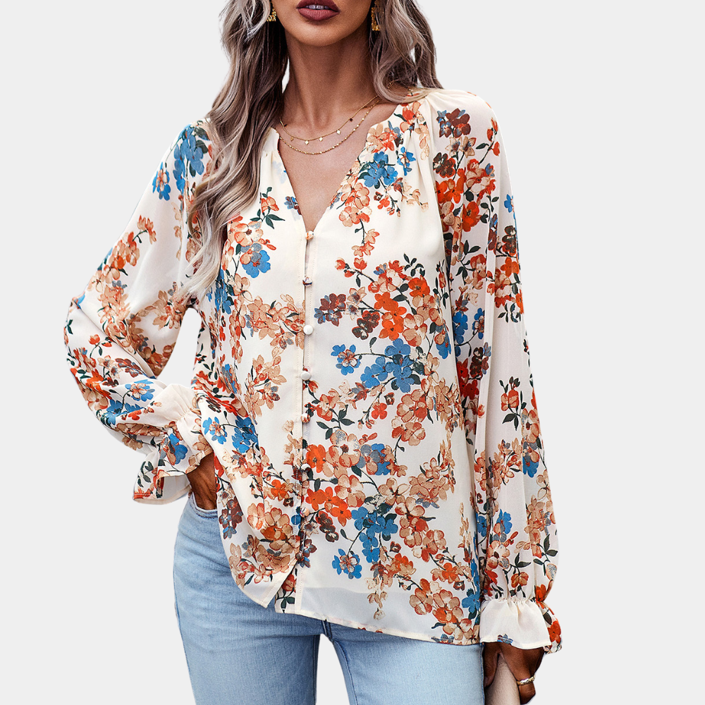 Smaida - Elegante gebloemde damesblouse