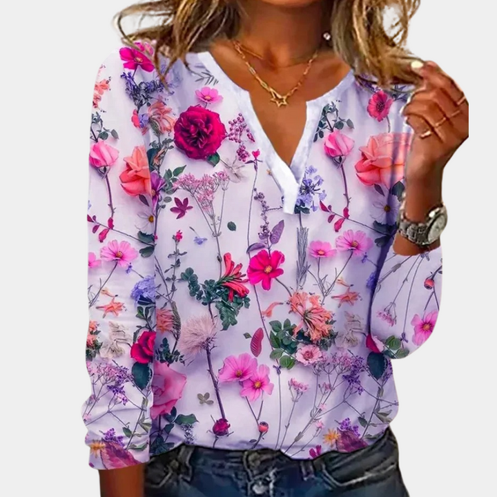 Casual gebloemde damesblouse