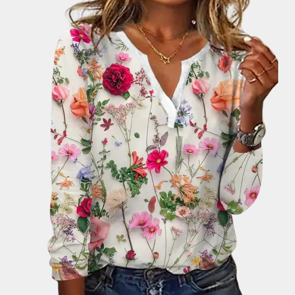 Casual gebloemde damesblouse