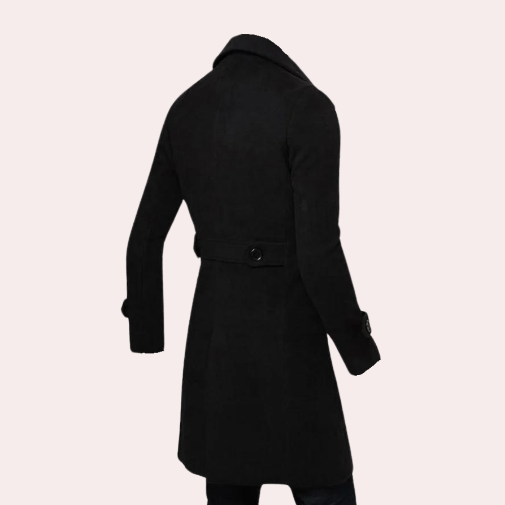 Trenchcoat voor heren met twee rijen knopen