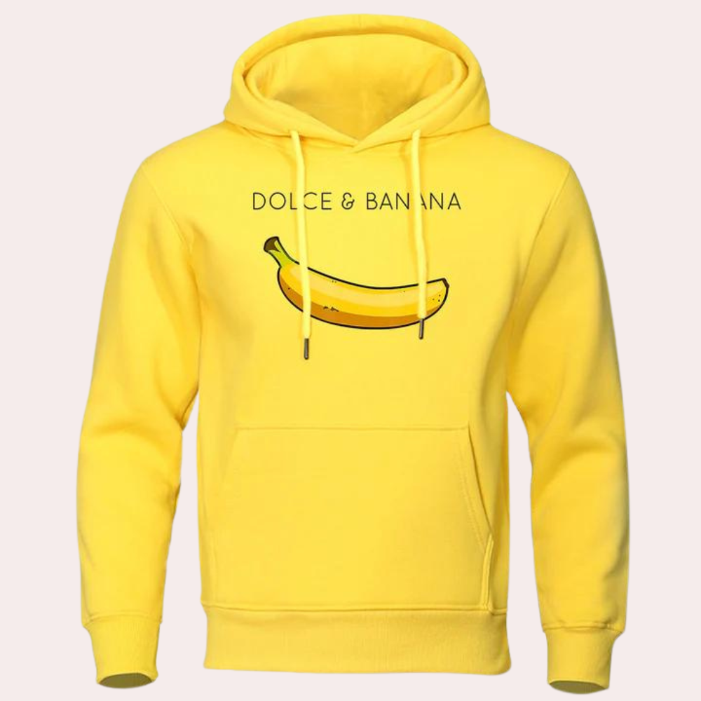 Herenhoodie met bananenprint