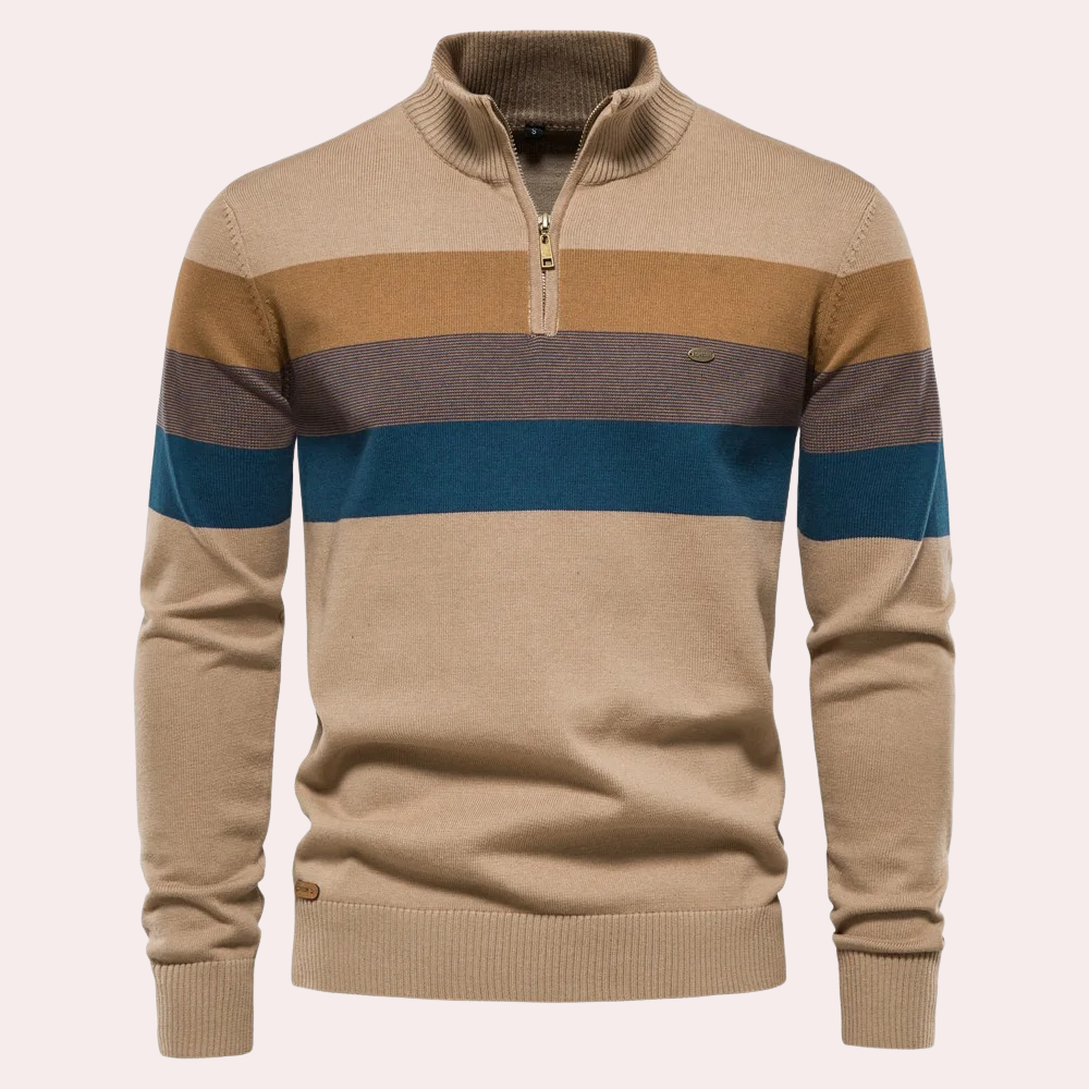 Trendy gestreepte herensweater