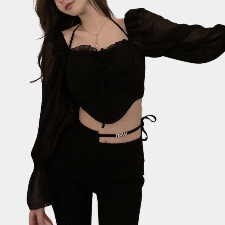 Off-shoulder crop top voor dames