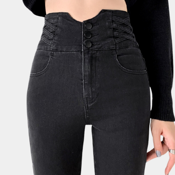 Modieuze jeans met hoge taille voor dames