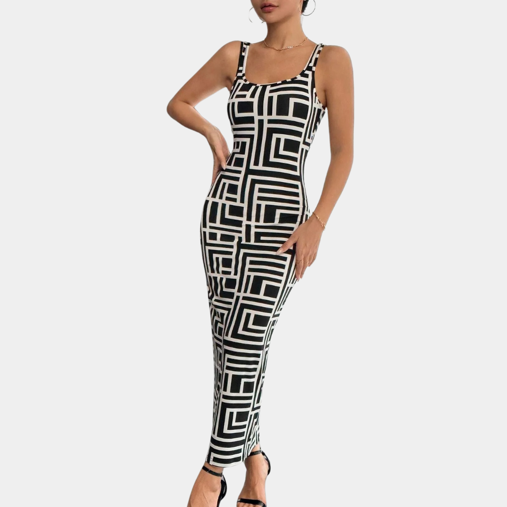 Elsa - Trendy geometrische bodycon jurk