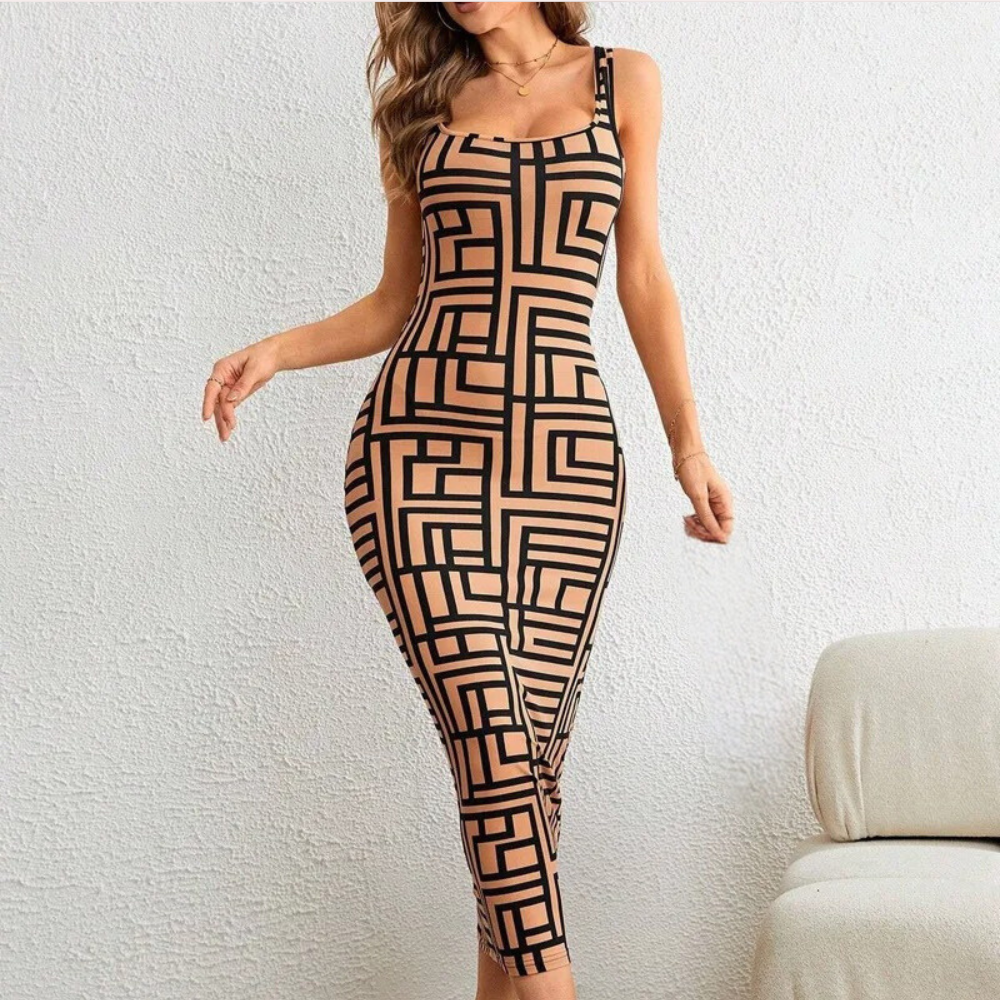 Elsa - Trendy geometrische bodycon jurk