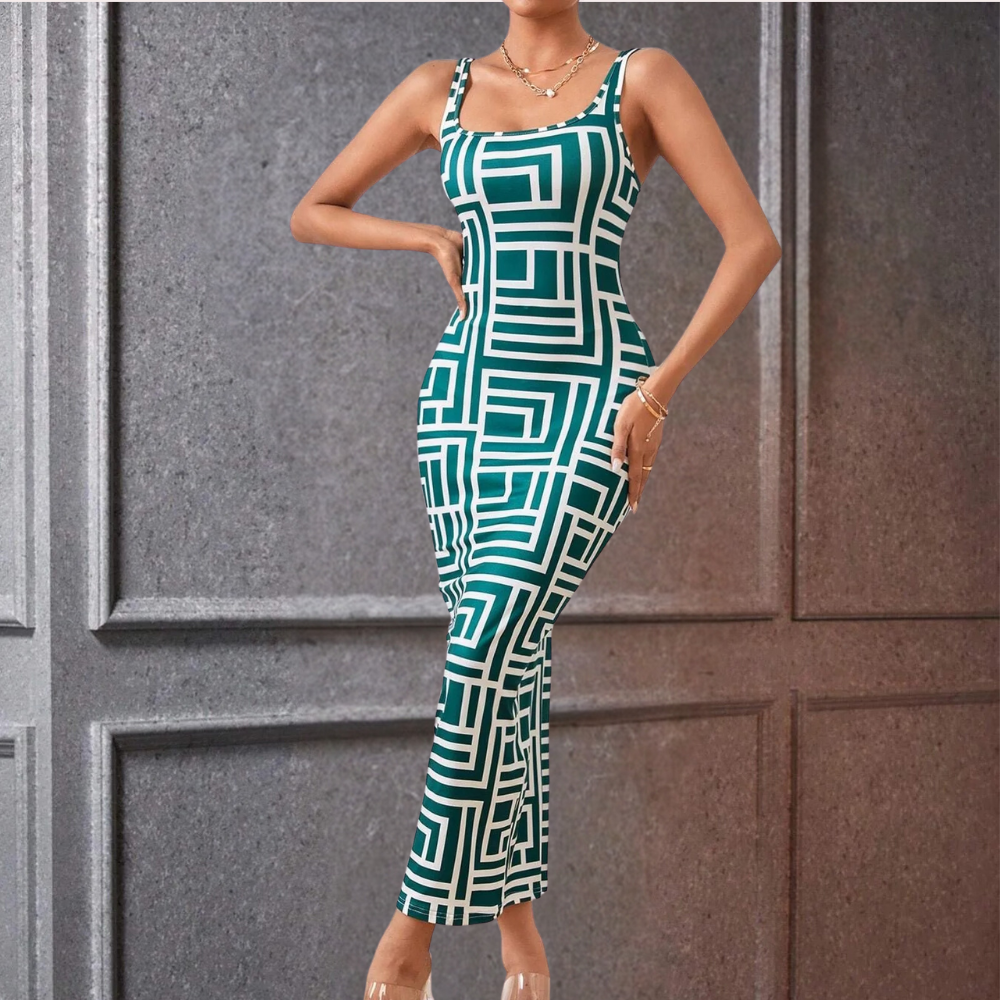 Elsa - Trendy geometrische bodycon jurk