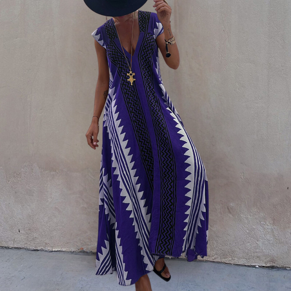 Adelina - Geometrische boheemse maxi dress