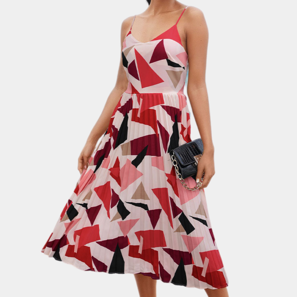 Belle - Luxe Geometrische midi jurk