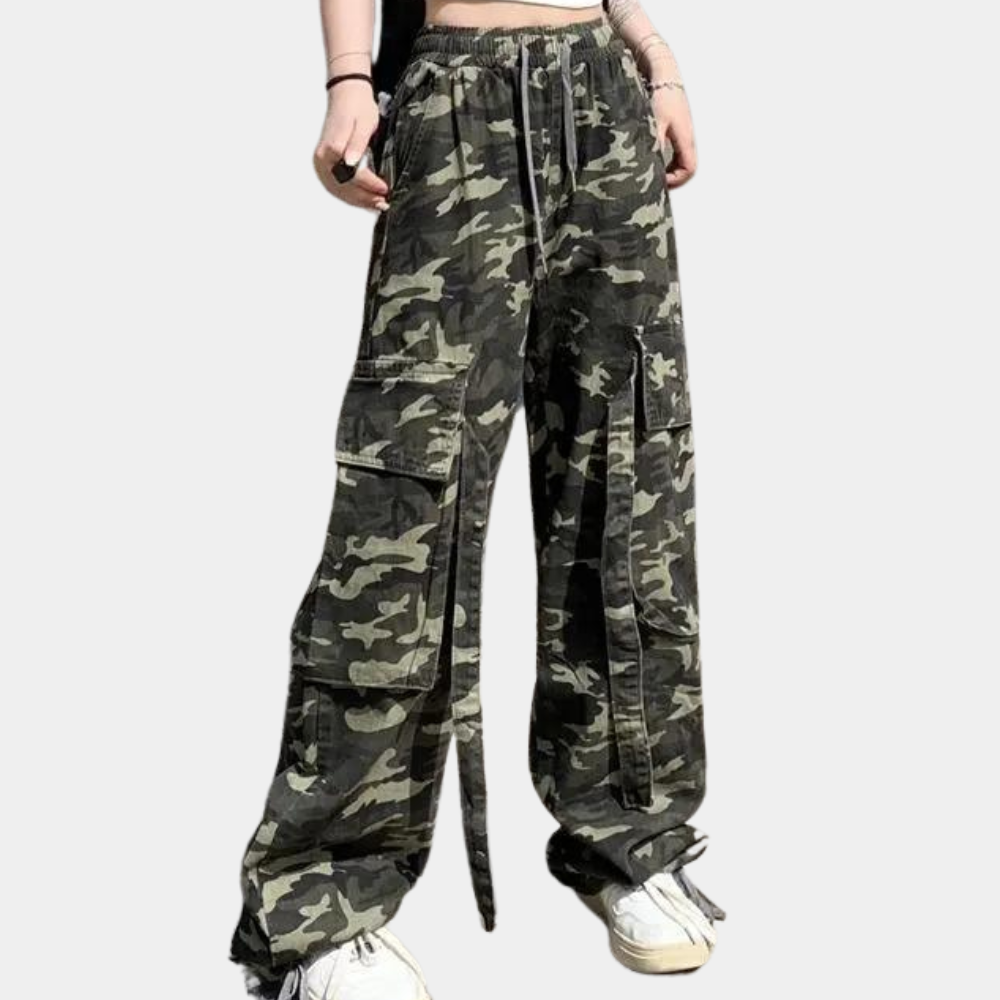 Elera - Trendy Camo broek met hoge taille voor dames