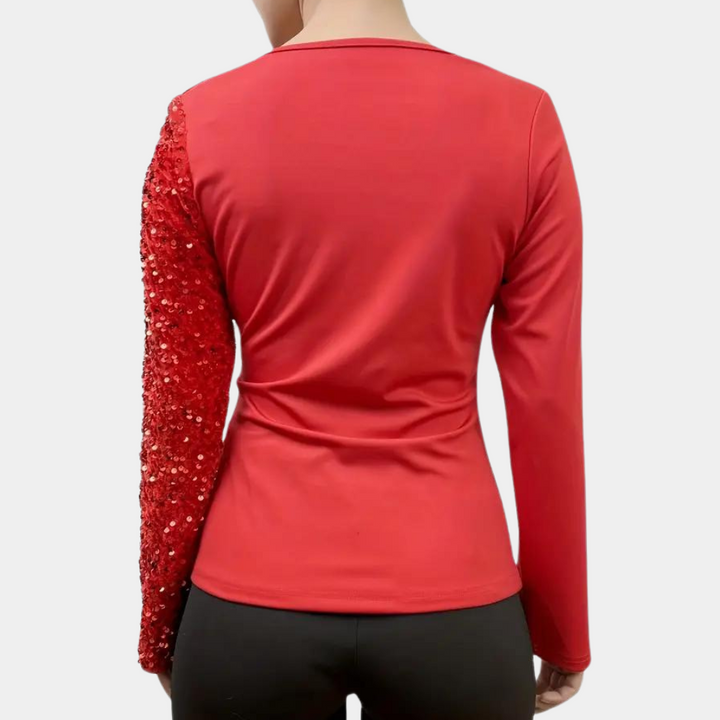 Bibiana - Elegante Dames Top met Glitter Pailletten