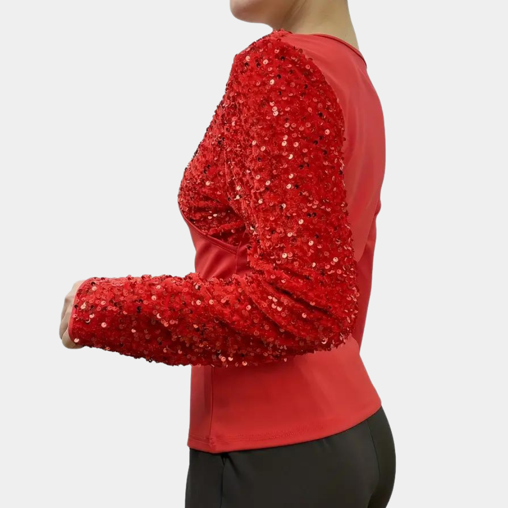 Bibiana - Elegante Dames Top met Glitter Pailletten