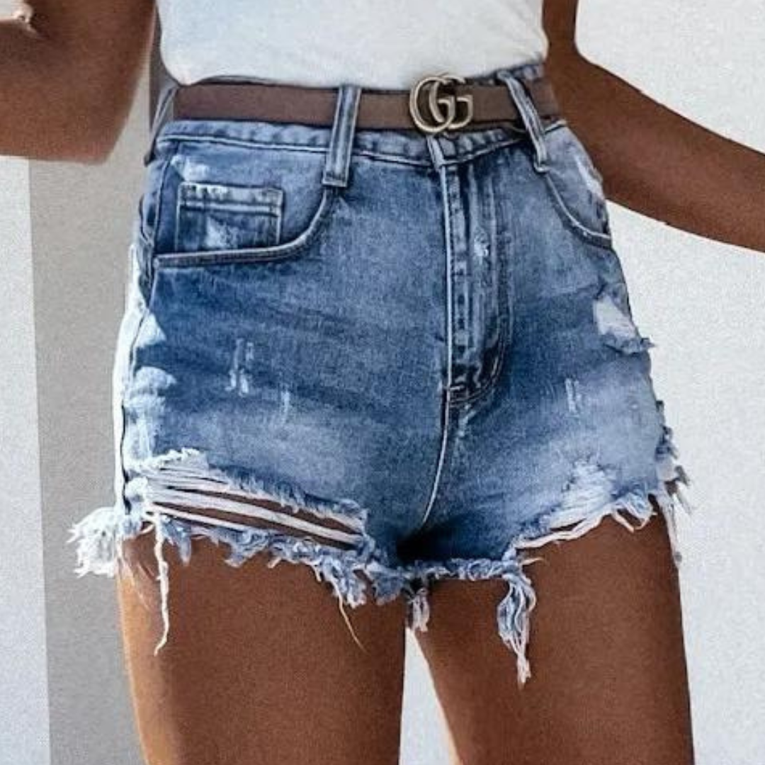 Denis - Stijlvolle Gescheurde Denim Shorts voor Vrouwen