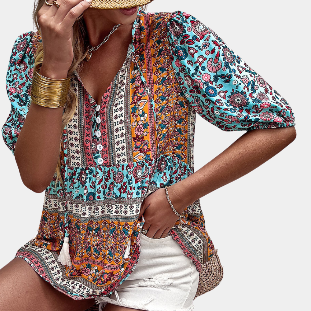 Orla - Bohemian breeze V-hals blouse voor dames