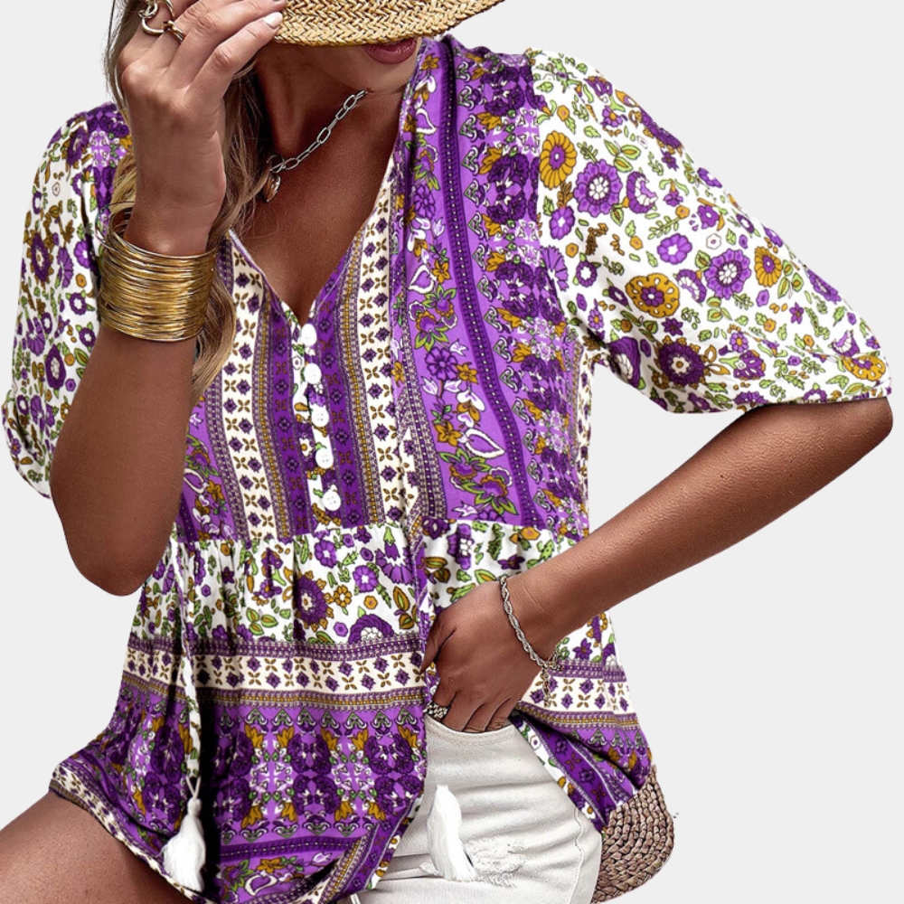 Orla - Bohemian breeze V-hals blouse voor dames