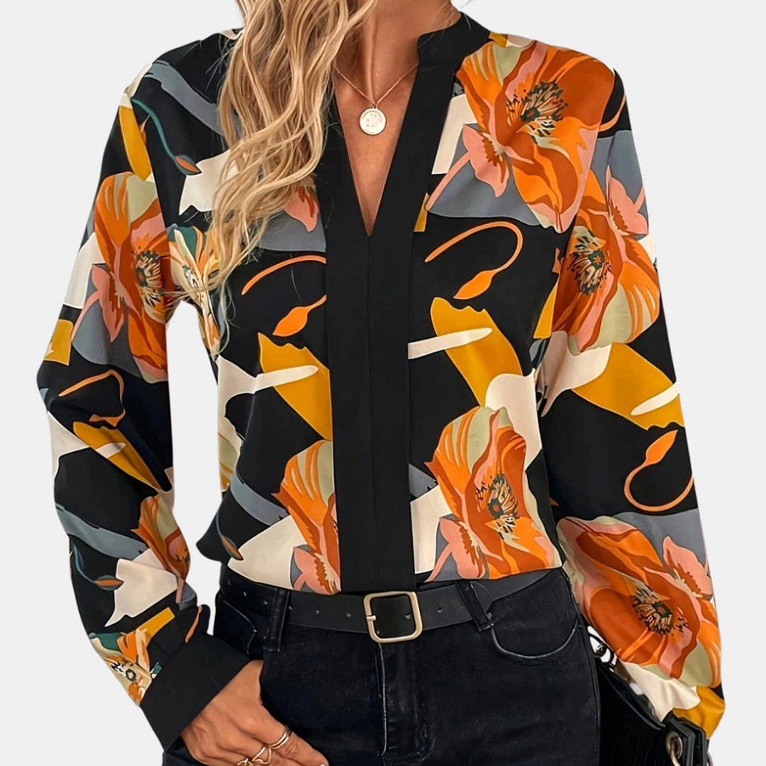 Irene - Bloes Elegante Bloemen Blouse