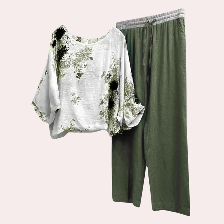 Annelore – Elegante Dames Set met Bloemenprint