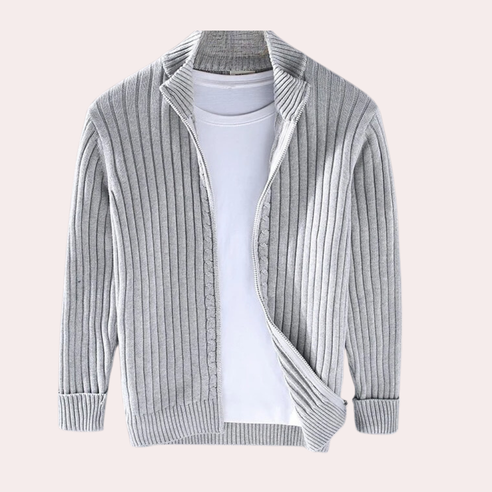 Janusz - Comfortabel heren cardigan met tijdloze rits