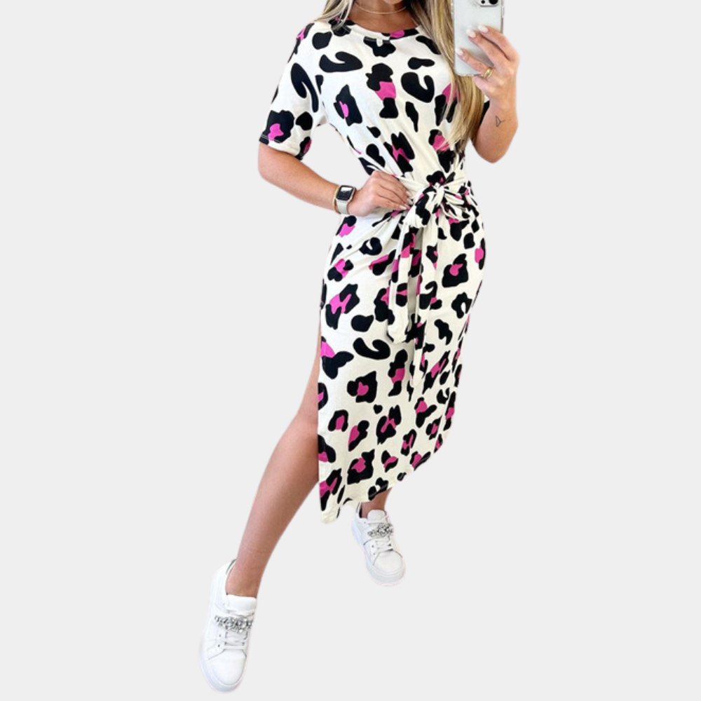 Katya - Casual Jurk met Luipaardprint