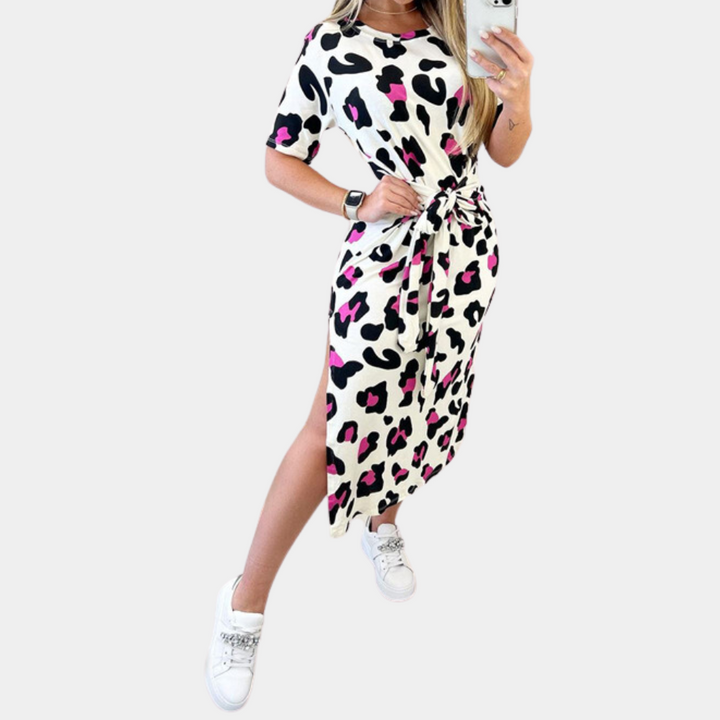 Katya - Casual Jurk met Luipaardprint