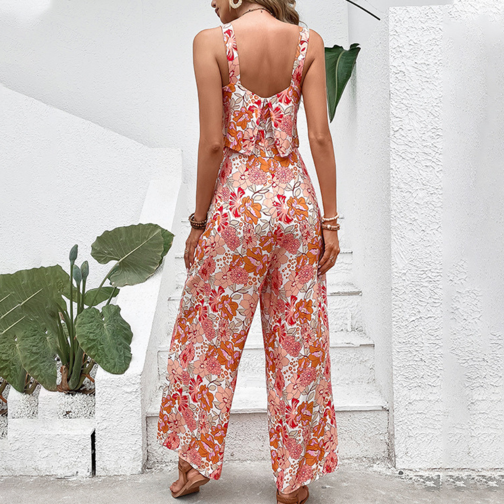 Desiree - Dames Tijdloze Bloemen Jumpsuit