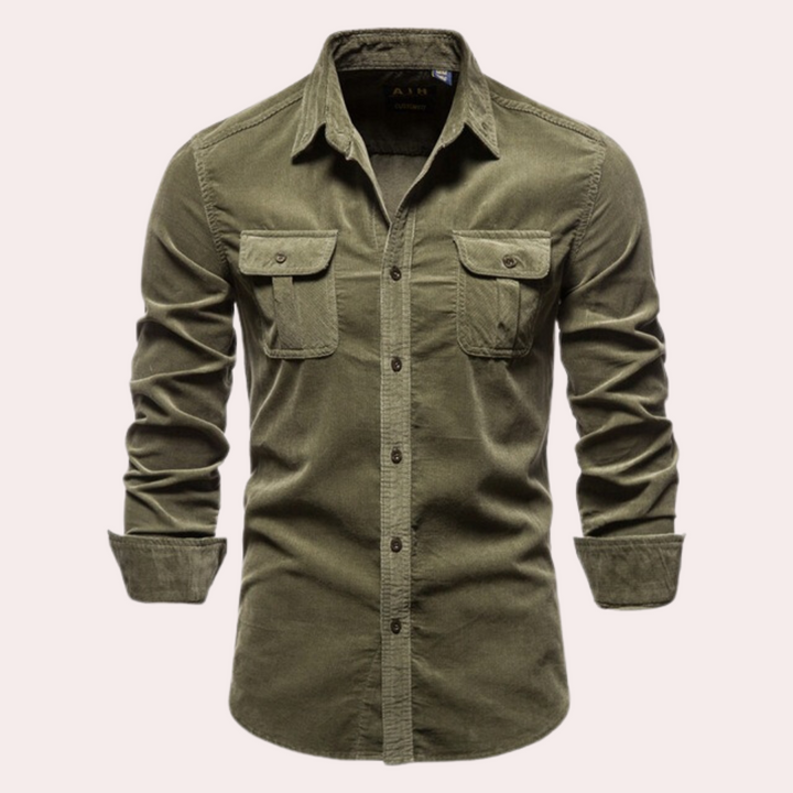 Miron - Trendy Corduroy Heren Overhemd