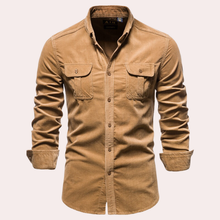 Miron - Trendy Corduroy Heren Overhemd