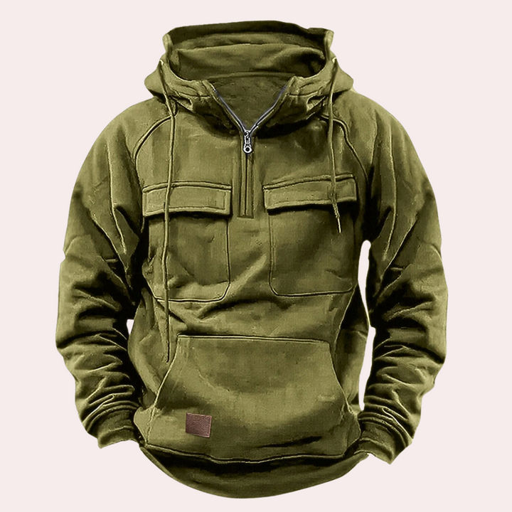 Sergej – Stijlvolle Multi-Pocket Heren Hoodie