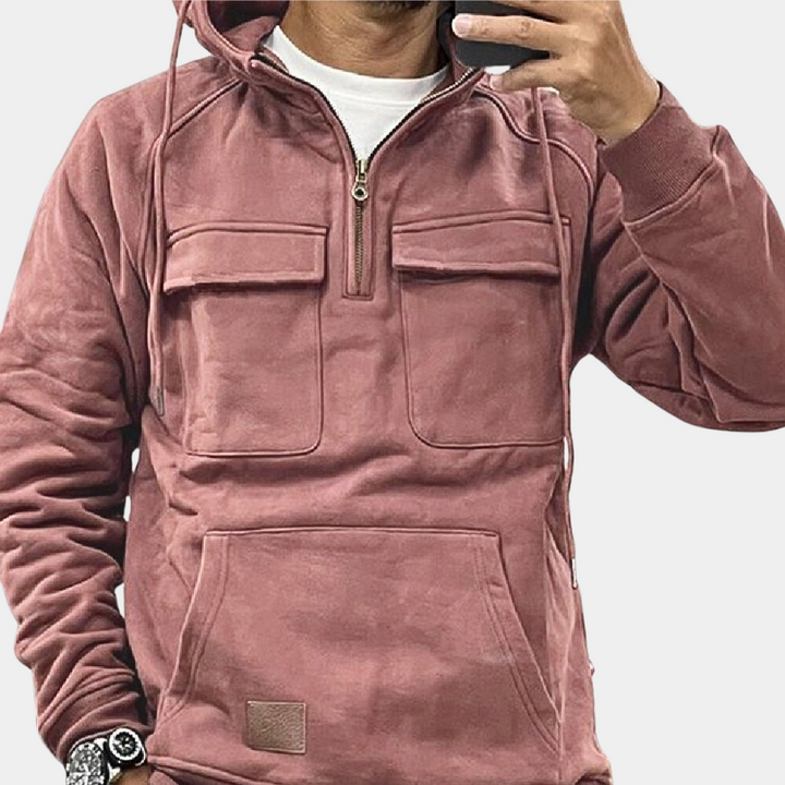 Sergej – Stijlvolle Multi-Pocket Heren Hoodie