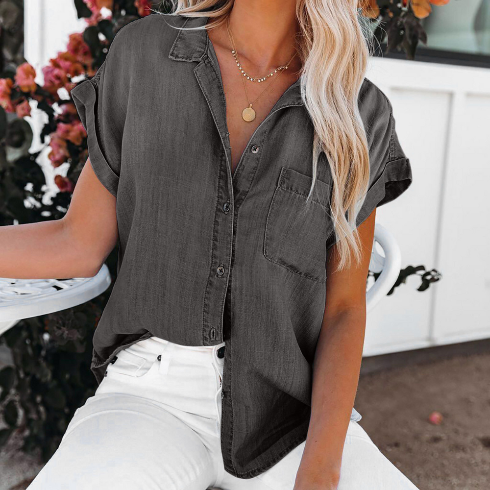 Shaloni - Stijlvol Casual Denim Shirt voor Vrouwen