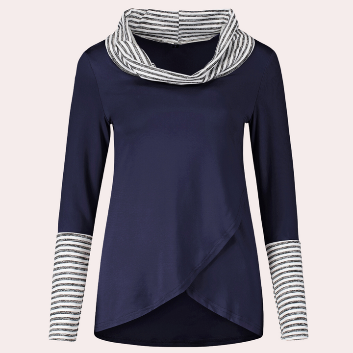 Kyra - Gestreept casual damesshirt met lange mouwen