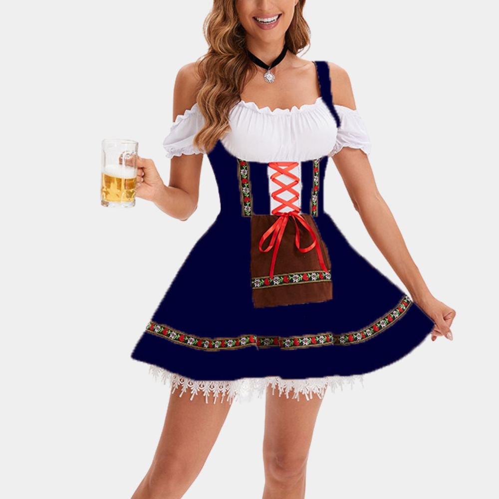 Eugenia - Tijdloze Koude Schouder Oktoberfest Jurk voor dames