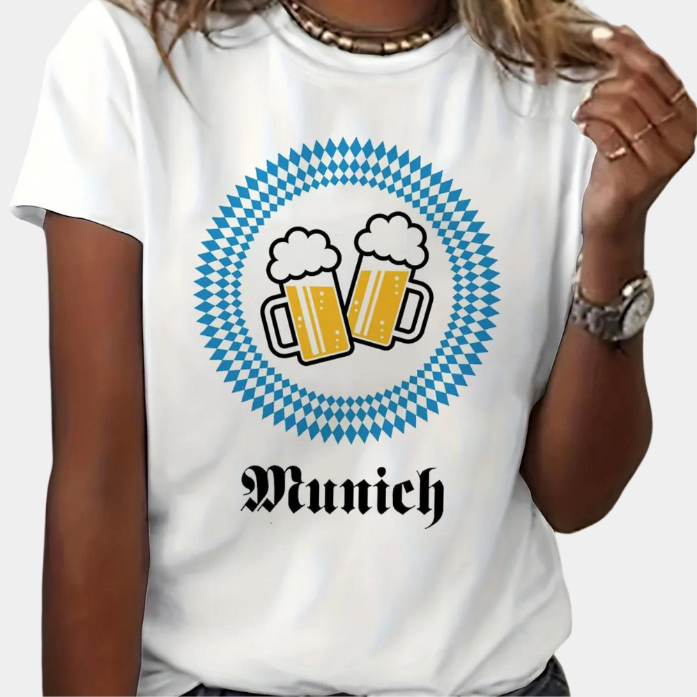 Viviane - Dames Oktoberfest Shirt met Comfortabele Ronde Hals