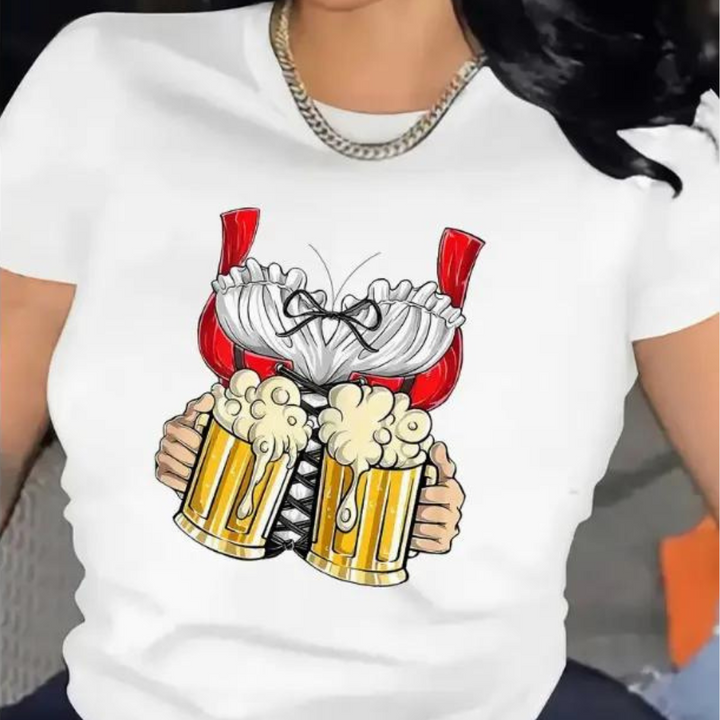 Odetta - Dames-T-shirt Dirndl bier Oktoberfest