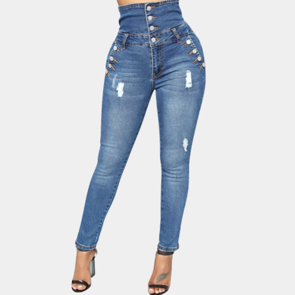 Nola - Elegante Hoge Taille Skinny Broek voor Vrouwen