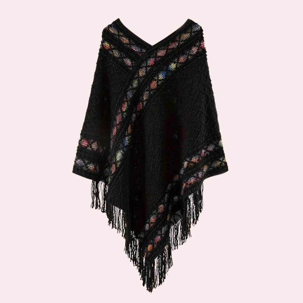 Zoi - Poncho in boho stijl met V-hals voor dames