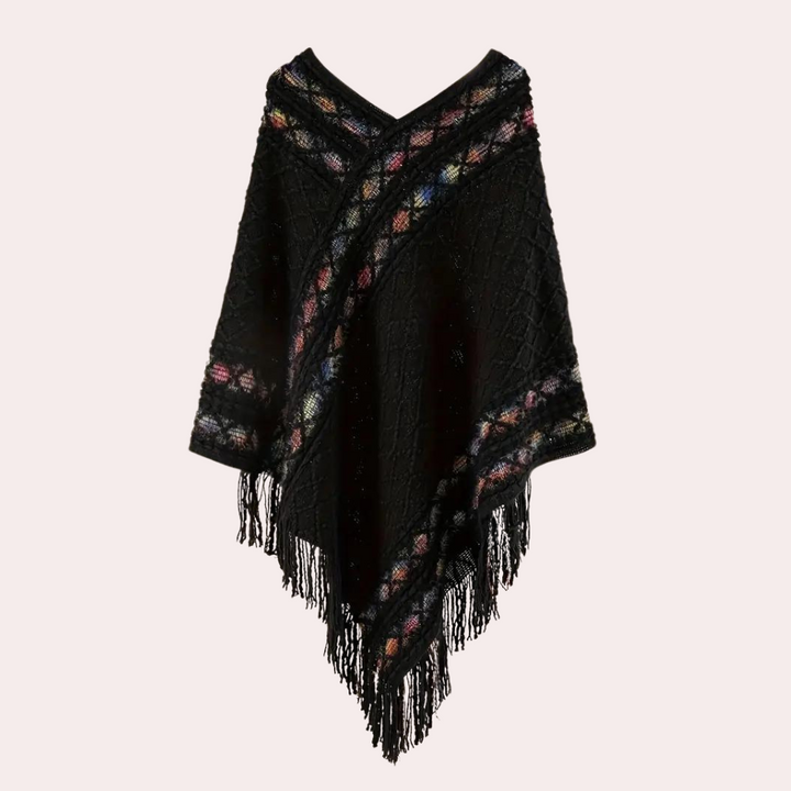 Zoi - Poncho in boho stijl met V-hals voor dames