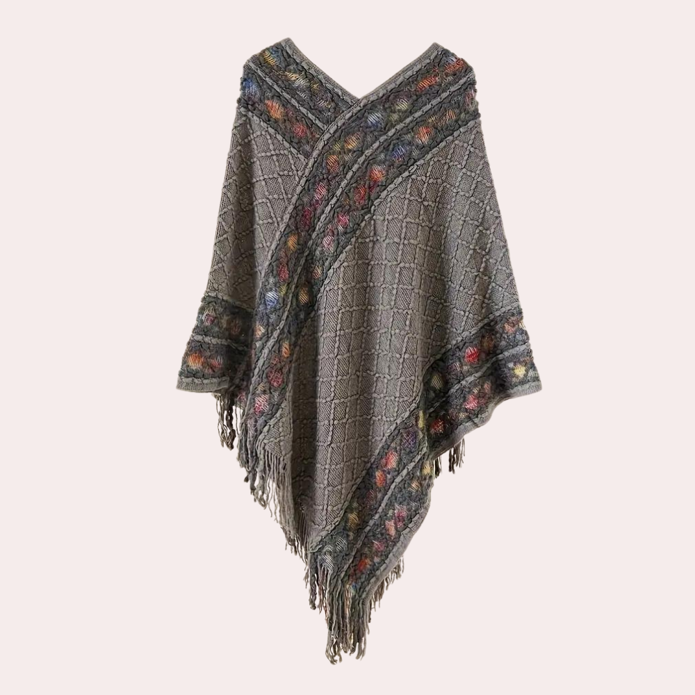 Zoi - Poncho in boho stijl met V-hals voor dames