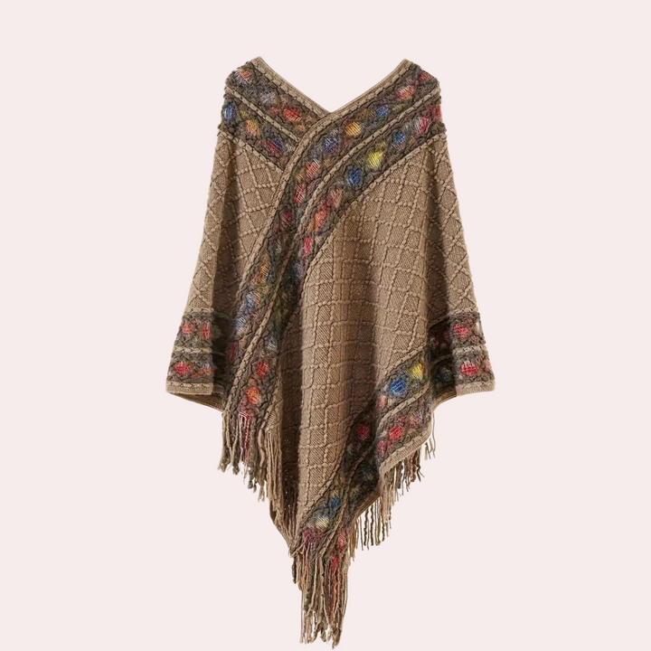 Zoi - Poncho in boho stijl met V-hals voor dames