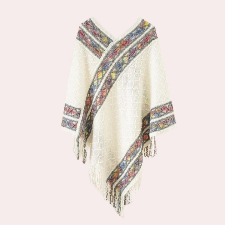 Zoi - Poncho in boho stijl met V-hals voor dames