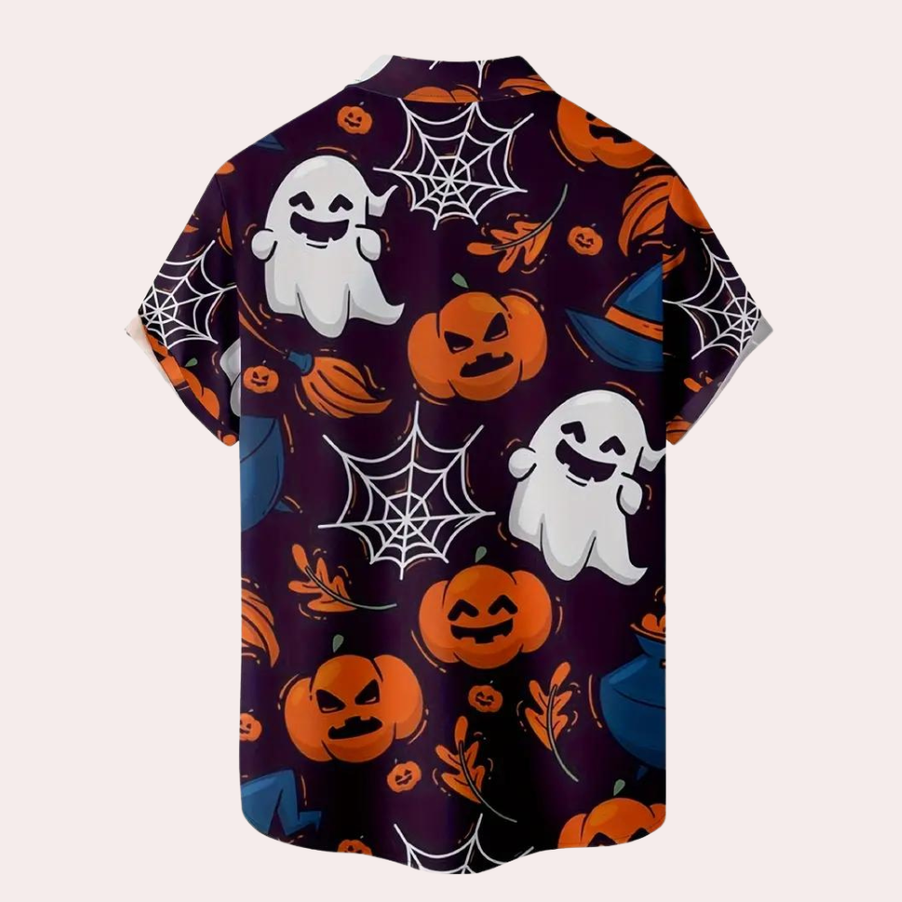 Nandor - Casual Halloween Overhemd met griezelige print