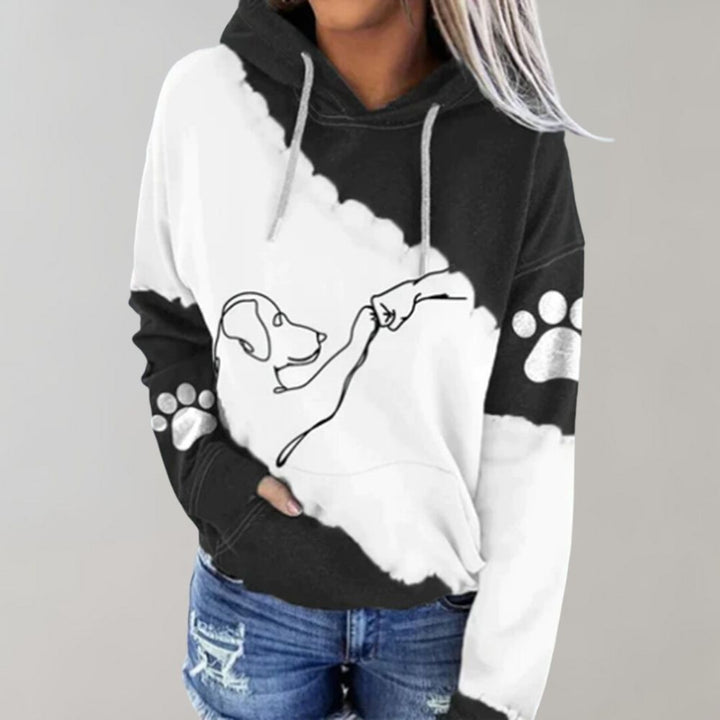 Trendy hoodie met hondenprint