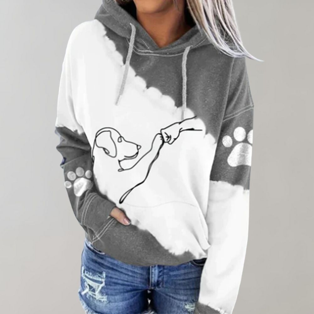 Trendy hoodie met hondenprint